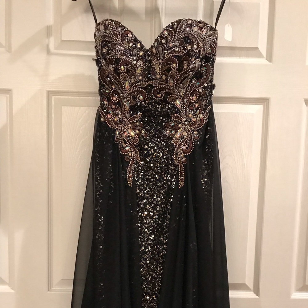 Black Sequin Prom Dress